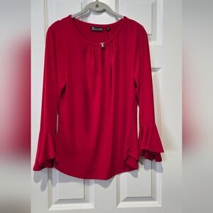 New York & Co. Elegant Red Women's Blouse w/ Bell Sleeves
